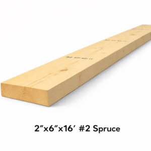 2" x 6" x 16' – #2 Spruce Lumber