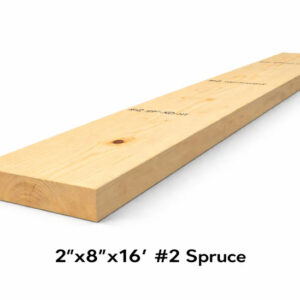 2" x 8" x 16' – #2 Spruce Lumber