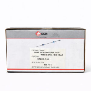 7-5/8" Long End Round Head Snap Tie w/ 1" Cone – 100 pcs/Box